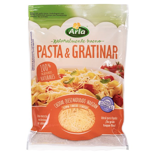 Arla Pasta &amp; Gratinar Ser wiórkowany cheddar maasdamer 150 g