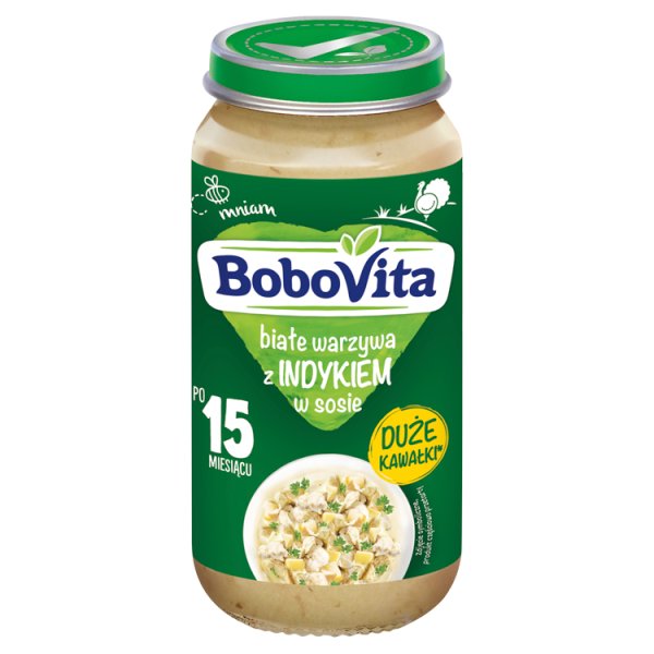 BoboVita Białe warzywa z indykiem w sosie po 15 miesiącu 250 g