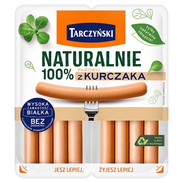 Tarczyński Naturalnie Parówki 100 % z kurczaka 160 g (2 x 80 g)