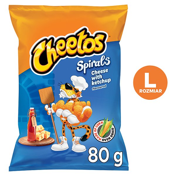 Cheetos Spirals Chrupki kukurydziane o smaku serowo-ketchupowym 80 g