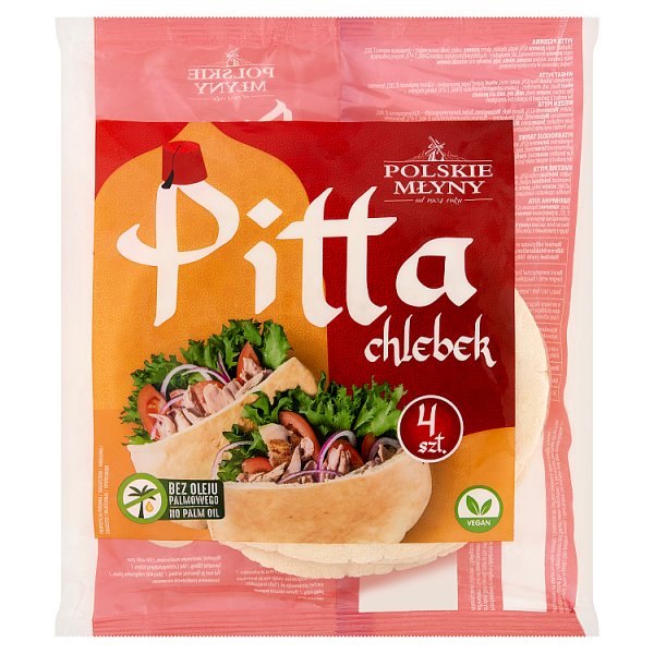 Polskie Młyny Pitta chlebek 250 g (4 sztuki)