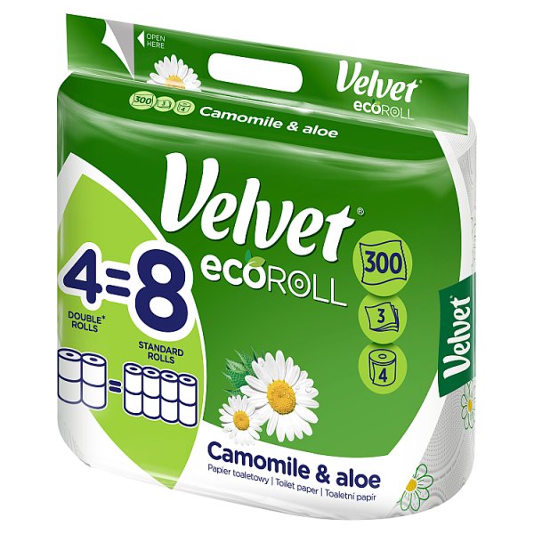 Velvet ecoRoll Camomile &amp; Aloe Papier toaletowy 4 rolki