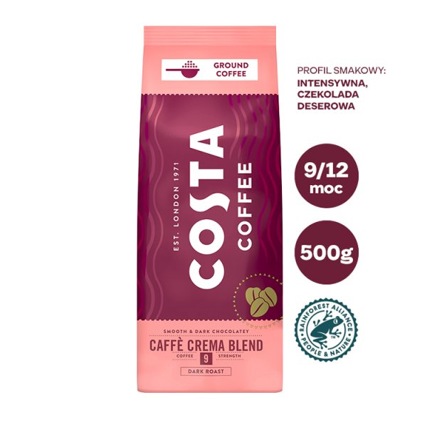 COSTA COFFEE Caffé Crema Blend Kawa palona mielona 500 g