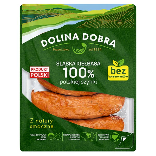 Dolina Dobra Śląska kiełbasa 100 % polskiej szynki 375 g