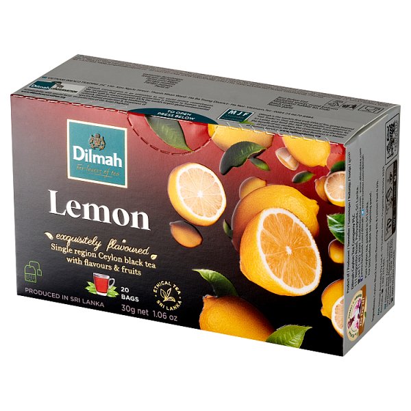 Dilmah Cejlońska herbata czarna aromatyzowana cytryna 30 g (20 x 1,5 g)