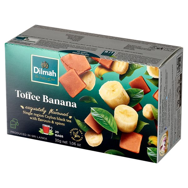 Dilmah Cejlońska herbata czarna aromatyzowana toffi i banan 30 g (20 x 1,5 g)