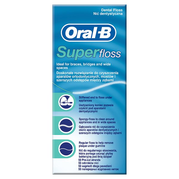 Oral-B Super Dental Floss Nić dentystyczna, 50 sztuk