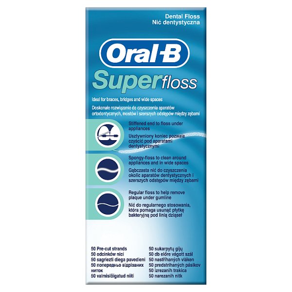 Oral-B Super Dental Floss Nić dentystyczna, 50 sztuk