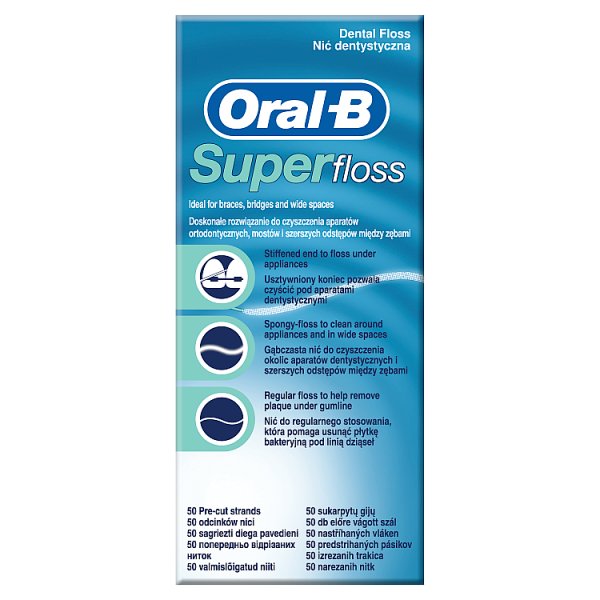 Oral-B Super Dental Floss Nić dentystyczna, 50 sztuk