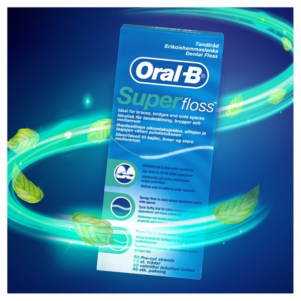 Oral-B Super Dental Floss Nić dentystyczna, 50 sztuk