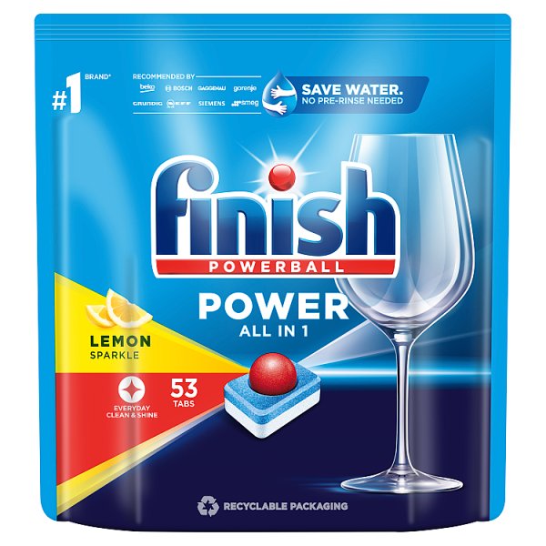 Finish Power Lemon Tabletki do mycia naczyń w zmywarce 848 g (53 sztuki)