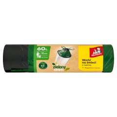 Jan Niezbędny Zielony dom Worki na śmieci z taśmą 60 l 10 sztuk