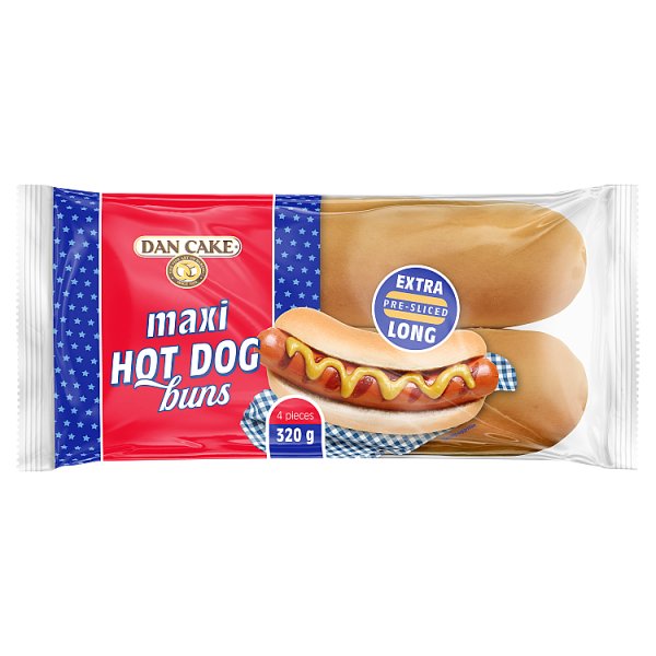Dan Cake Bułki pszenne do hot dogów 320 g (4 x 80 g)