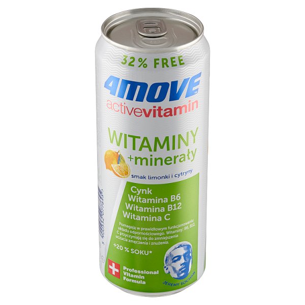 4Move Active Vitamin Gazowany napój smak limonki i cytryny 330 ml