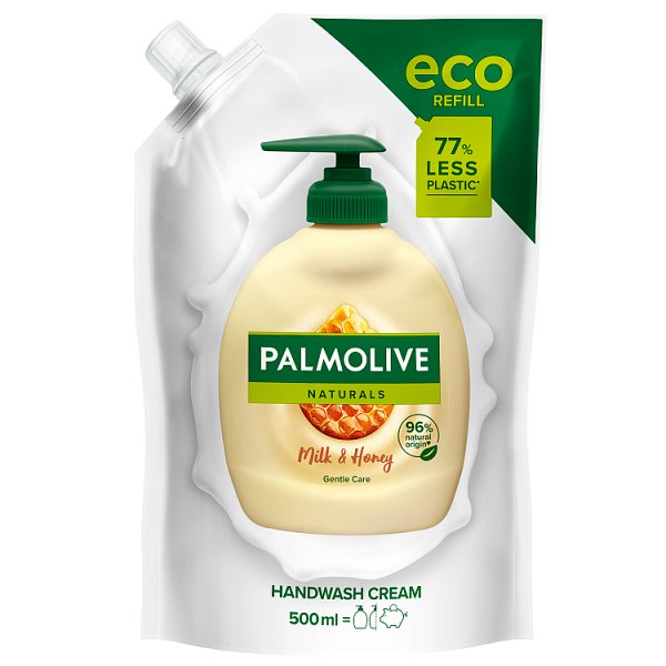 Palmolive Naturals Milk &amp; Honey (Mleko i Miód) Kremowe mydło do rąk w płynie zapas, 500 ml