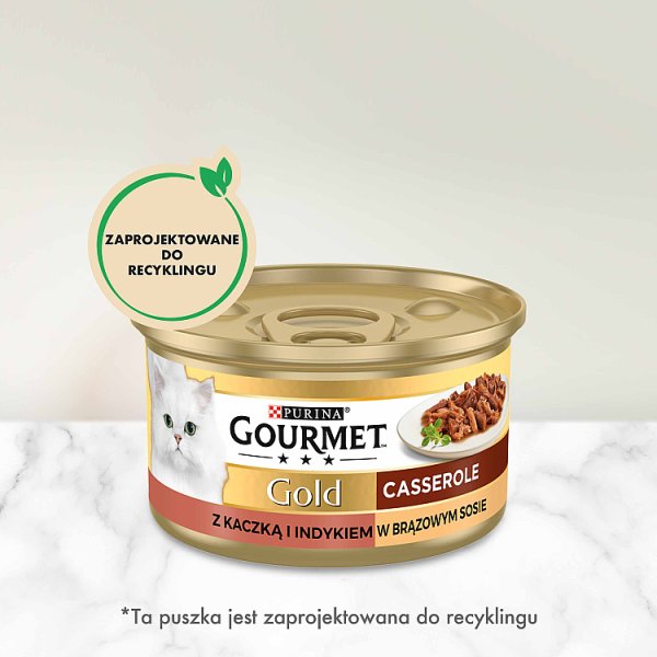 Gourmet Gold Karma dla kotów casserole z kaczką i indykiem w sosie 85 g