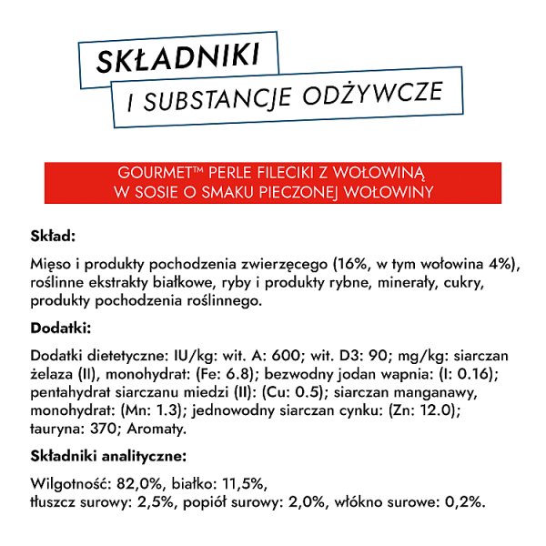 Gourmet Perle Karma dla kotów fileciki w smakowitym sosie 340 g (4 x 85 g)