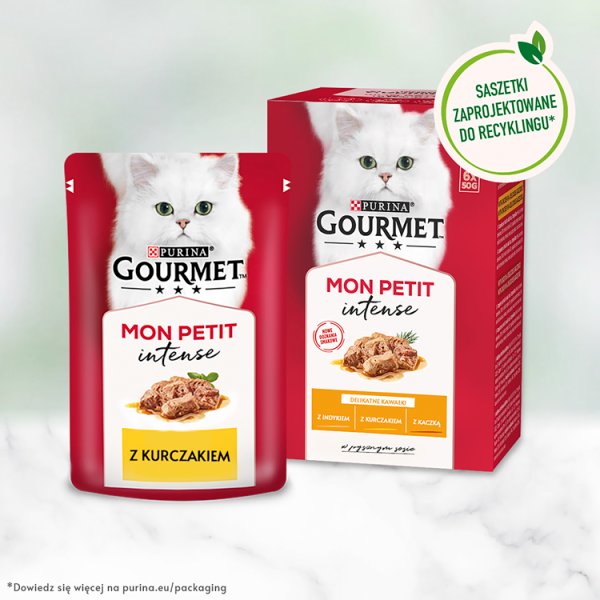 Gourmet Mon Petit Intense Karma dla kotów delikatne kawałki w pysznym sosie 6 x 50 g