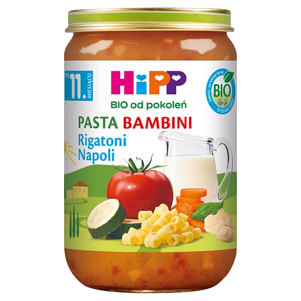 HiPP BIO Pasta Bambini Rigatoni Napoli po 11. miesiącu 220 g