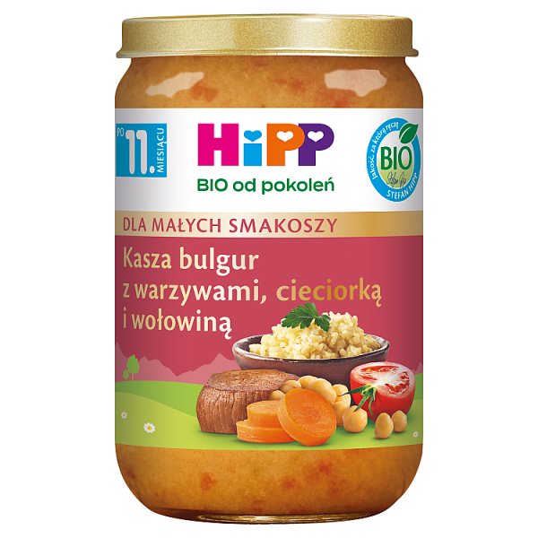 HiPP BIO Kasza bulgur z warzywami cieciorką i wołowiną po 11. miesiącu 220 g