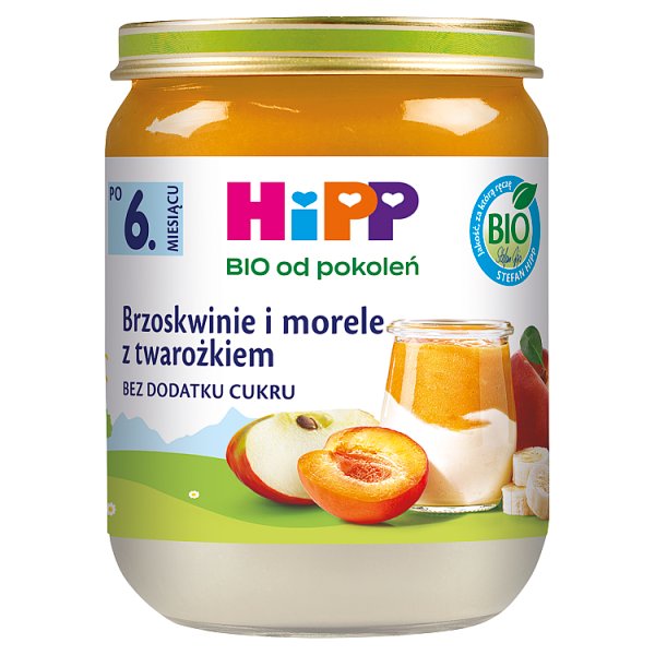 HiPP BIO Brzoskwinie i morele z twarożkiem po 6. miesiącu 160 g