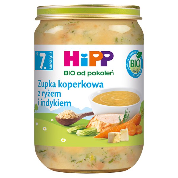 HiPP ΒIO Zupka koperkowa z ryżem i indykiem po 7. miesiącu 190 g