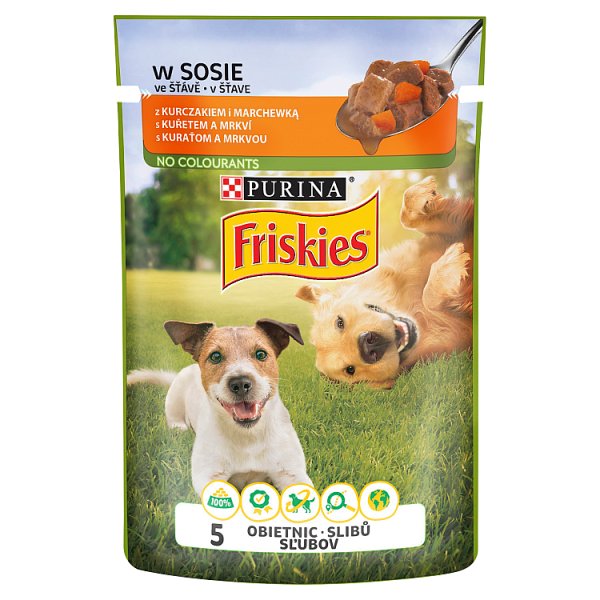 Friskies Karma dla psów w sosie z kurczakiem i marchewką 100 g