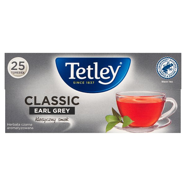 Tetley Classic Earl Grey Herbata czarna aromatyzowana 37,5 g (25 x 1,5 g)