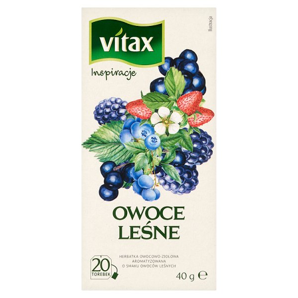 Vitax Inspiracje Herbatka owocowo-ziołowa aromatyzowana o smaku owoców leśnych 40 g (20 x 2 g)