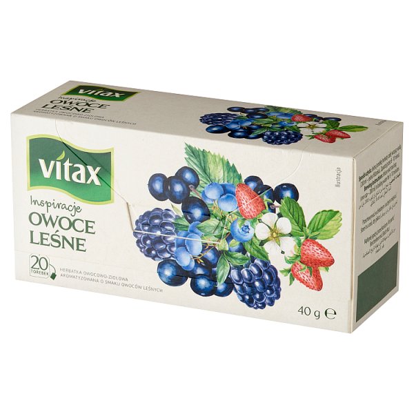 Vitax Inspiracje Herbatka owocowo-ziołowa aromatyzowana o smaku owoców leśnych 40 g (20 x 2 g)