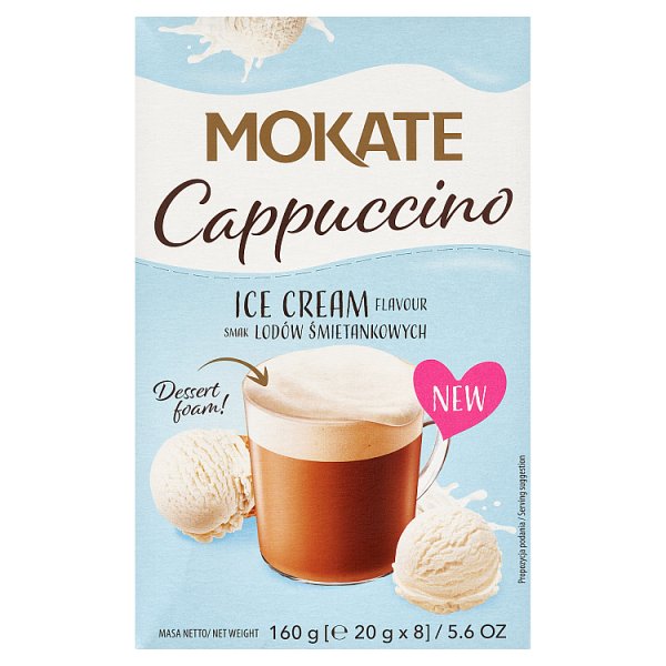 Mokate Cappuccino smak lodów śmietankowych 160 g (8 x 20 g)