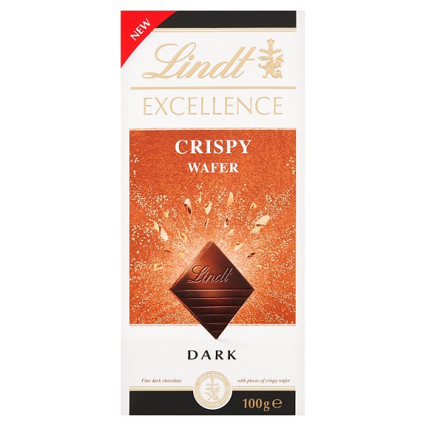 Lindt Excellence Gorzka czekolada z kawałkami kruchych wafelków 100 g