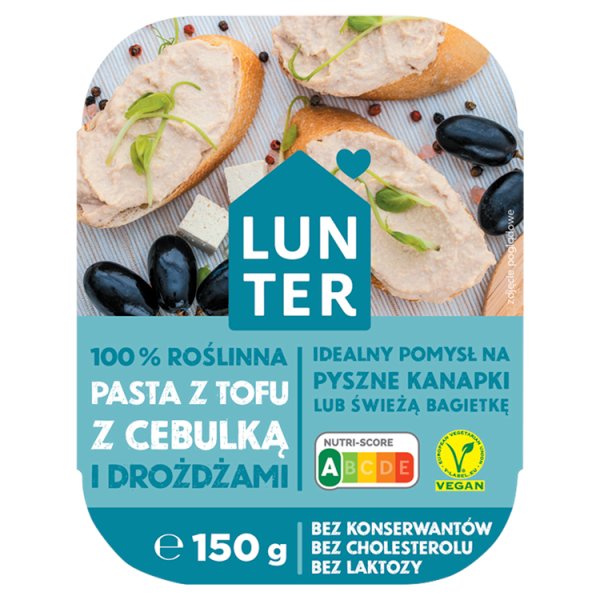 Lunter 100 % roślinna pasta z tofu z cebulką i drożdżami 150 g