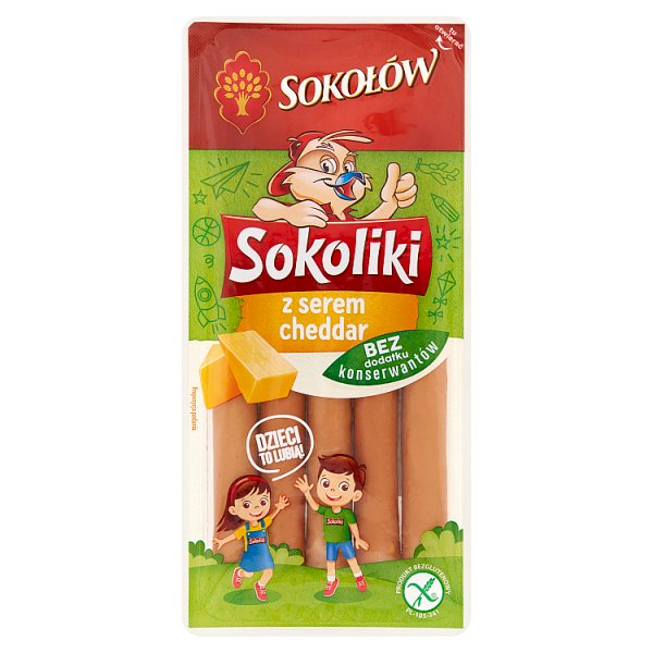 Sokołów Sokoliki Produkt drobiowy z serem cheddar 130 g