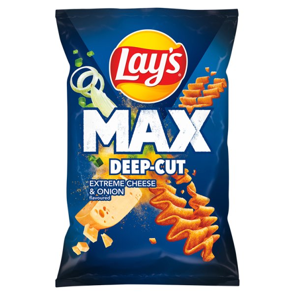 Lay&#039;s Max Deep-Cut Chipsy ziemniaczane o smaku sera i cebulki 120 g