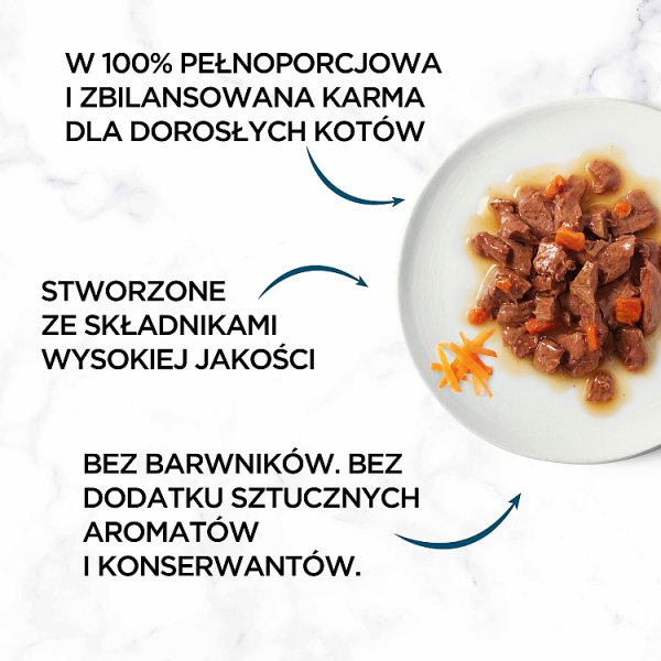 Gourmet Perle Karma dla kotów mini fileciki w sosie z wołowiną i marchewką 85 g