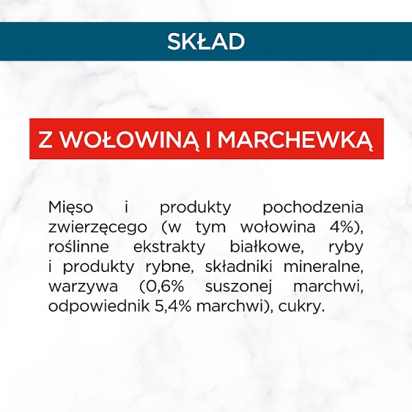 Gourmet Perle Karma dla kotów mini fileciki w sosie z wołowiną i marchewką 85 g