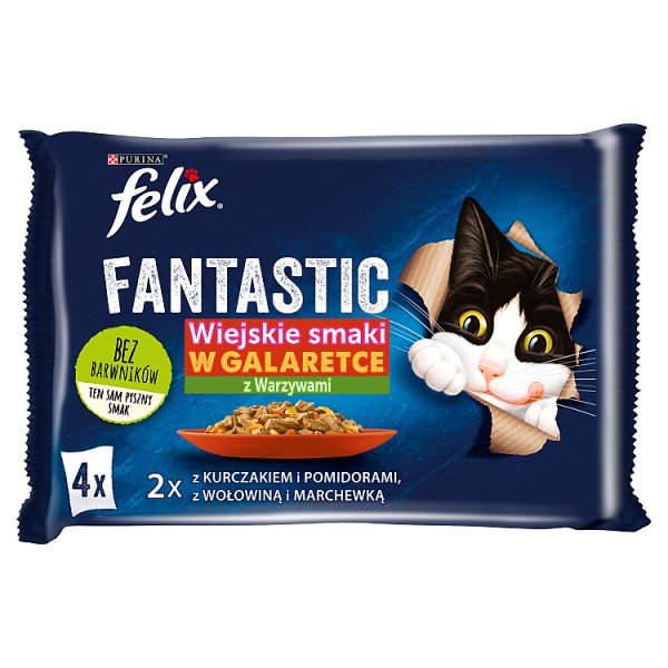 Felix Fantastic Karma dla kotów wiejskie smaki w galaretce 340 g (4 x 85 g)