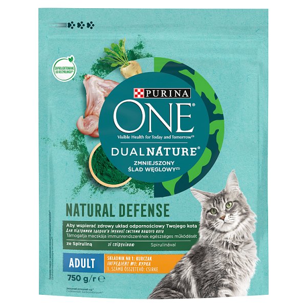 Purina One DualNature Natural Defense Adult Karma dla dorosłych kotów kurczak 750 g