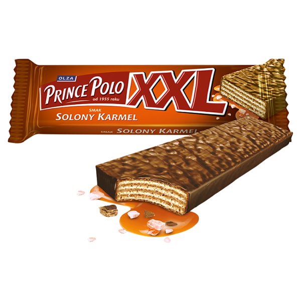 Prince Polo XXL Kruchy wafelek z kremem o smaku solonego karmelu oblany czekoladą 50 g