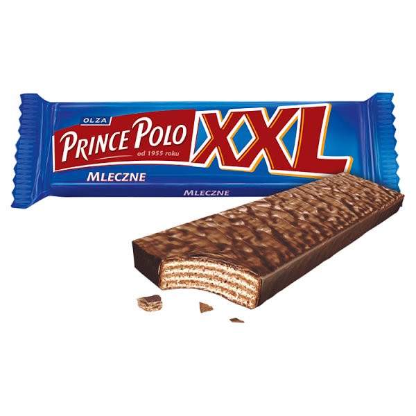 Prince Polo XXL Mleczne Kruchy wafelek z kremem kakaowym oblany czekoladą mleczną 50 g