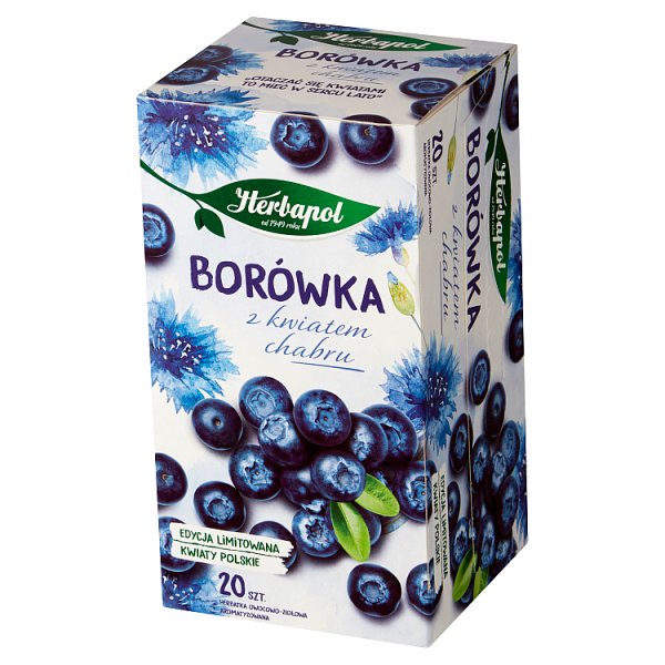 Herbapol Kwiaty Polskie Herbatka owocowo-ziołowa borówka z kwiatem chabru 46 g (20 x 2,3 g)