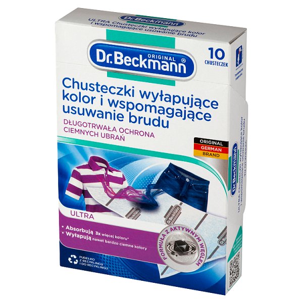 Dr. Beckmann Ultra Chusteczki wyłapujące kolor i wspomagające usuwanie brudu 10 sztuk