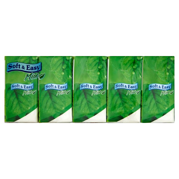 Soft &amp; Easy Chusteczki higieniczne zapachowe 3 warstwowe Mint 10 x 9 sztuk
