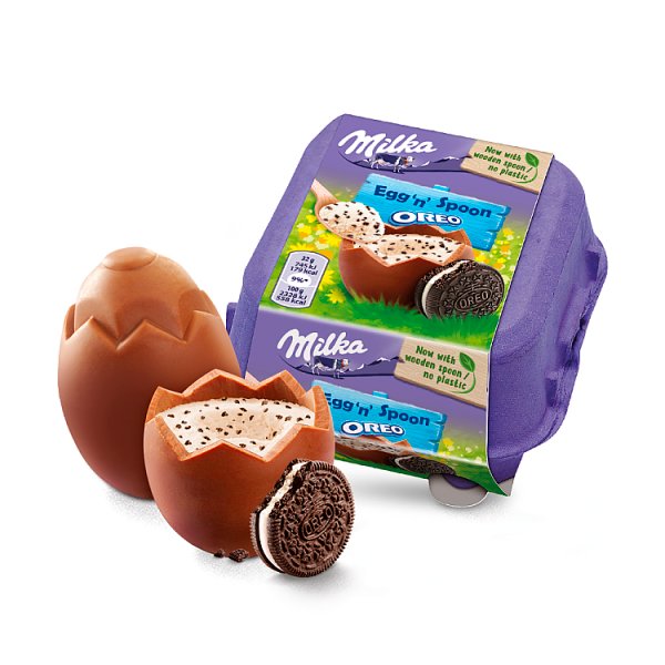 Milka Egg &#039;n&#039; Spoon Oreo Czekolada mleczna 128 g (4 x 32 g)