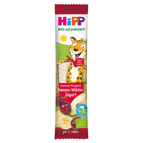 HiPP BIO Owocowy Przyjaciel Owocowy batonik dla małych dzieci po 1. roku banany-wiśnie-jogurt 23 g