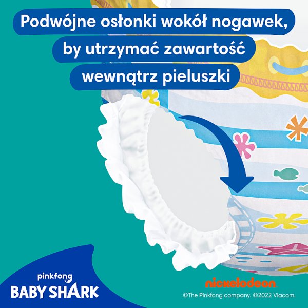 Pampers Splashers Baby Shark, 5, 10 Jednorazowe pieluchomajtki do pływania 14kg+