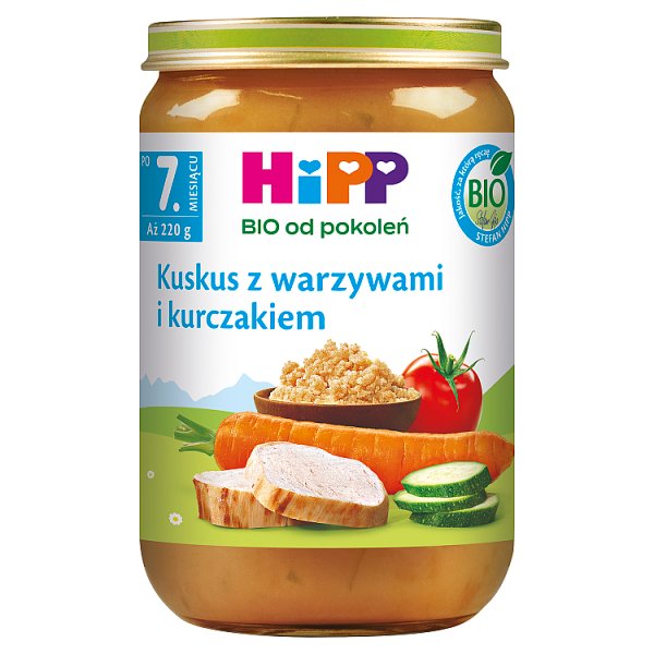 HiPP BIO Kuskus z warzywami i kurczakiem po 7. miesiącu 220 g
