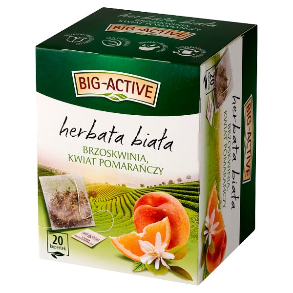 Big-Active Herbata biała brzoskwinia kwiat pomarańczy 30 g (20 x 1,5 g)