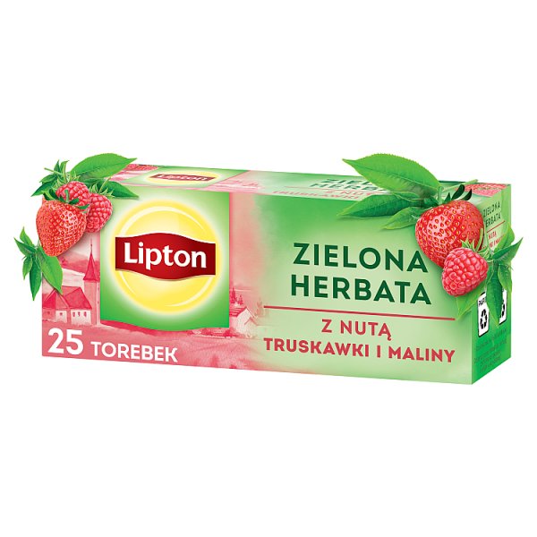 Lipton Zielona herbata z nutą truskawki i maliny 35 g (25 torebek)